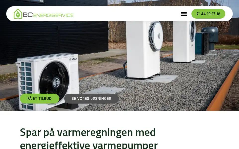 Screenshot of bcenergiservice.dk