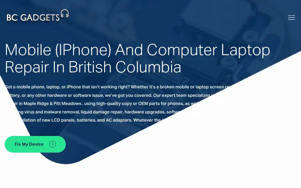 Screenshot of bcgadgets.ca