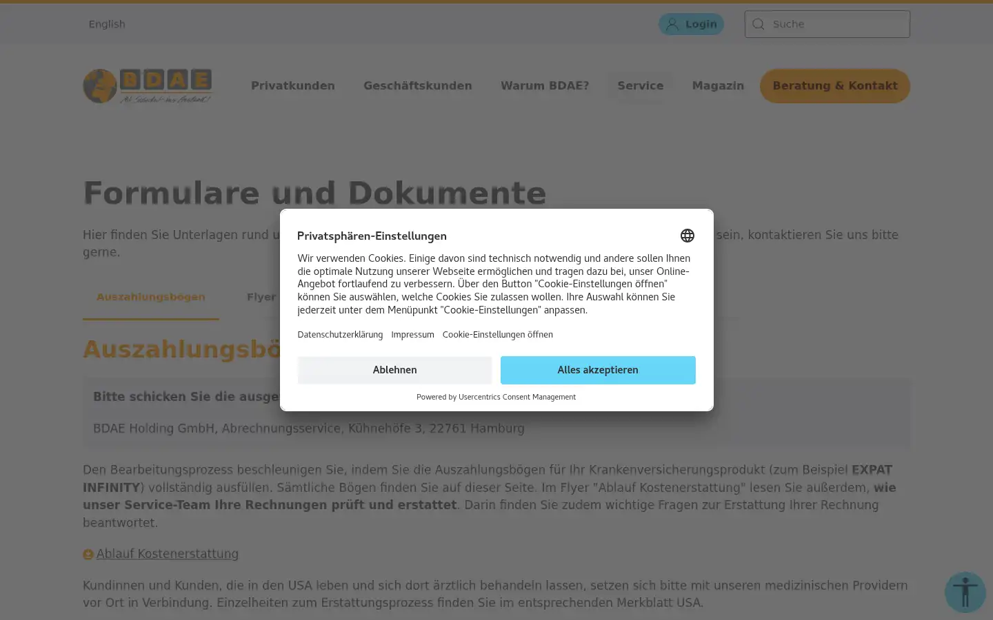 Screenshot of bdae.com