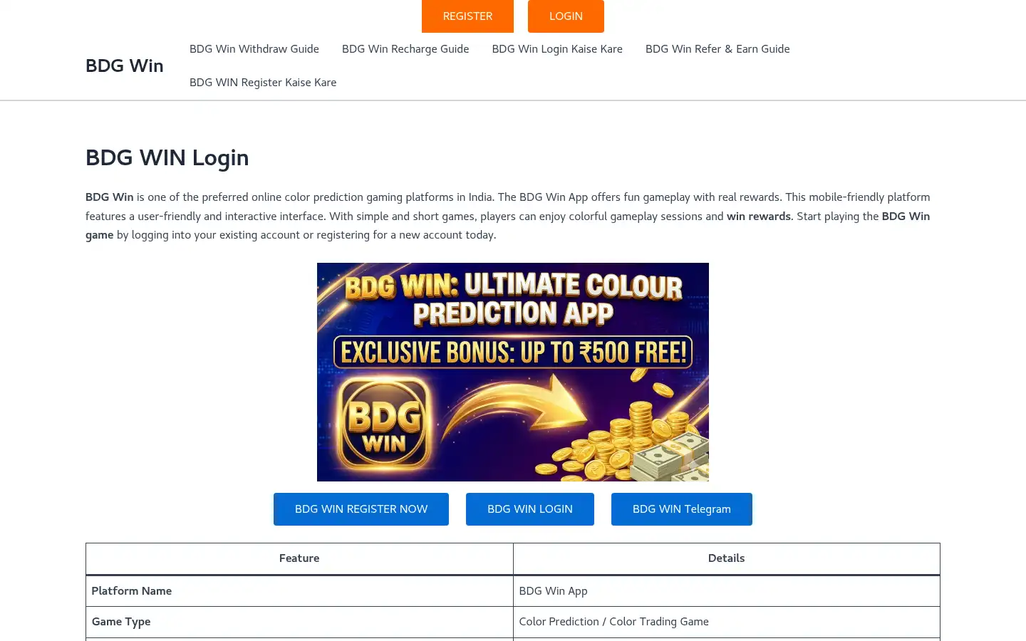 Screenshot of bdg-win.co.in
