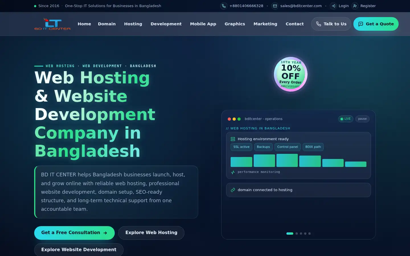 Screenshot of bditcenter.com