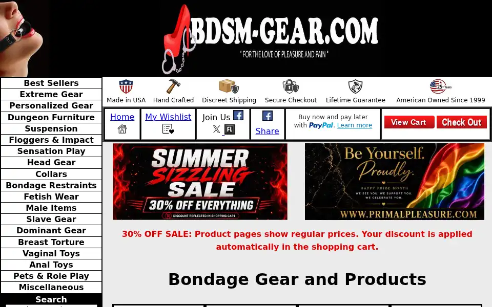 Screenshot of bdsm-gear.com