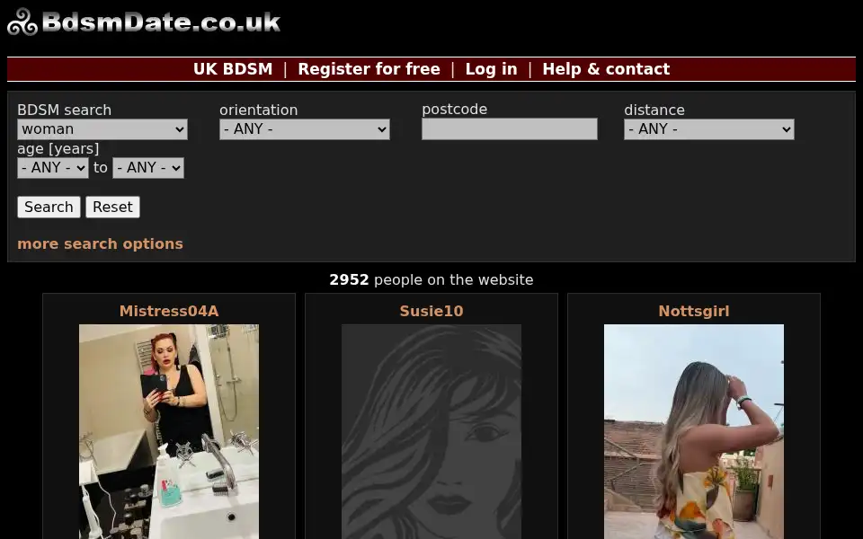 Screenshot of bdsmdate.co.uk