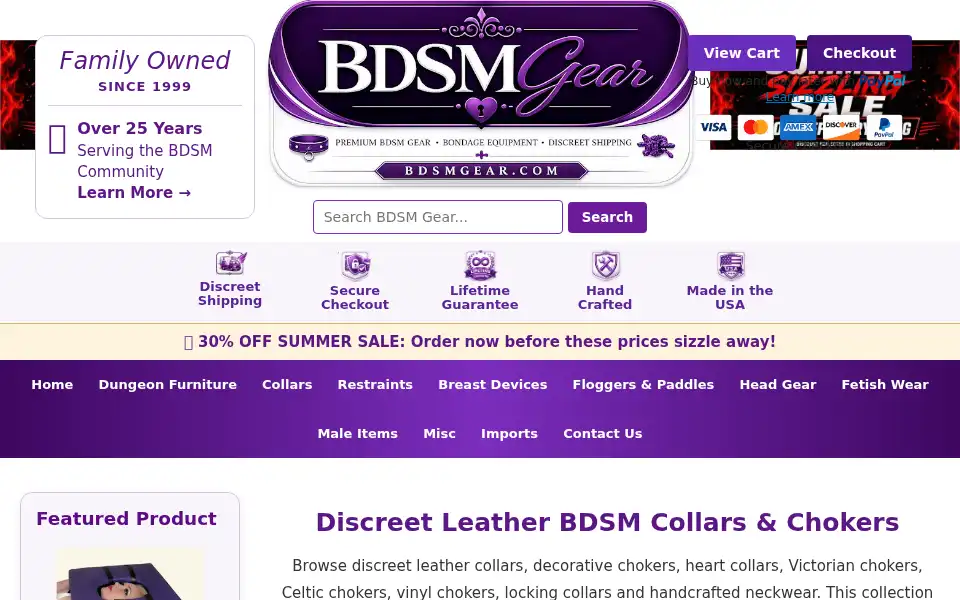 Screenshot of bdsmgear.com