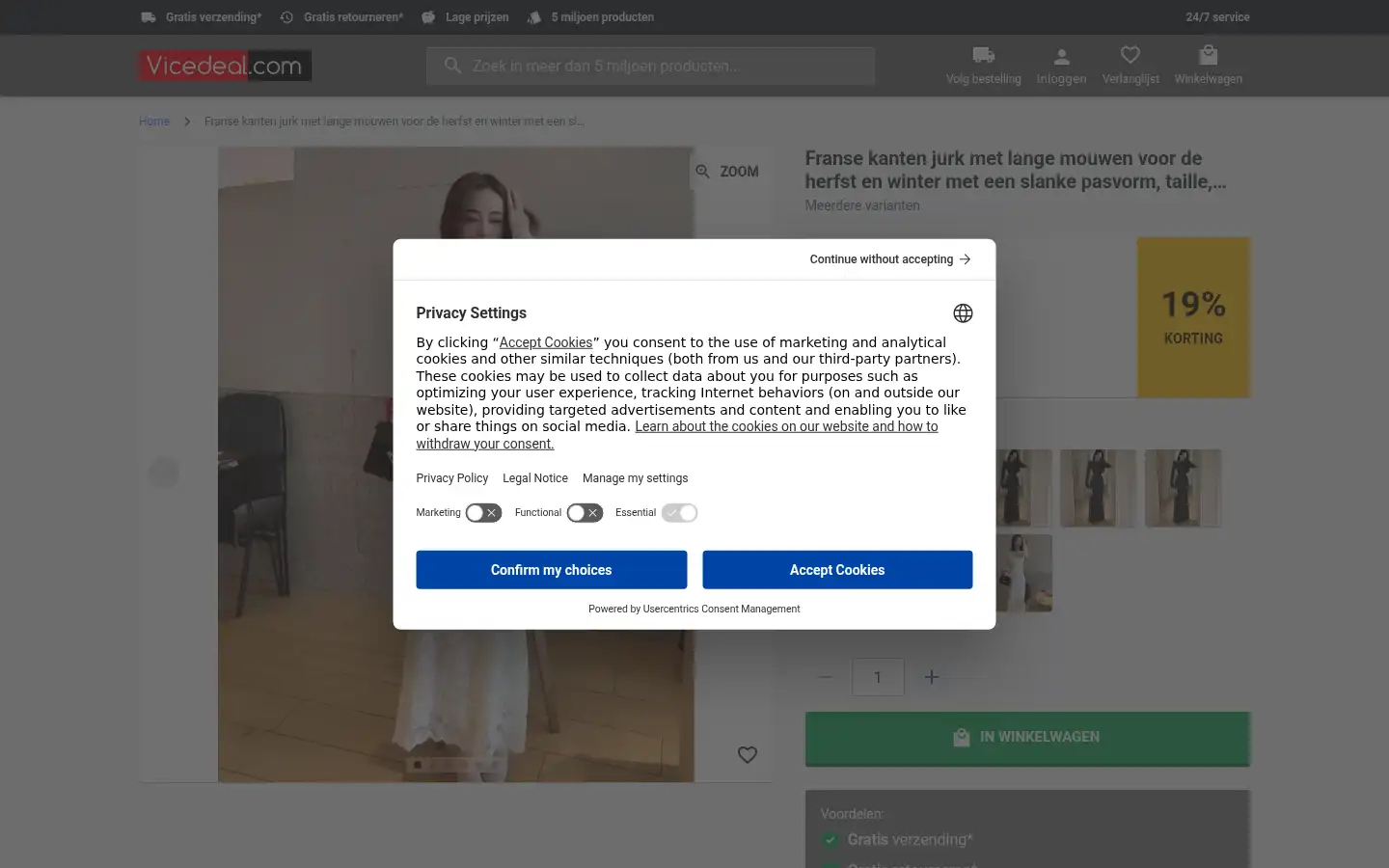 Screenshot of be.vicedeal.com