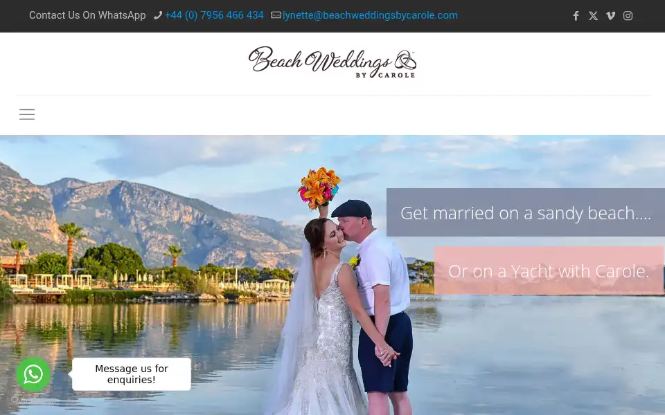 Screenshot of beachweddingsbycarole.com