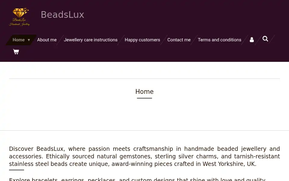 Screenshot of beadslux.co.uk