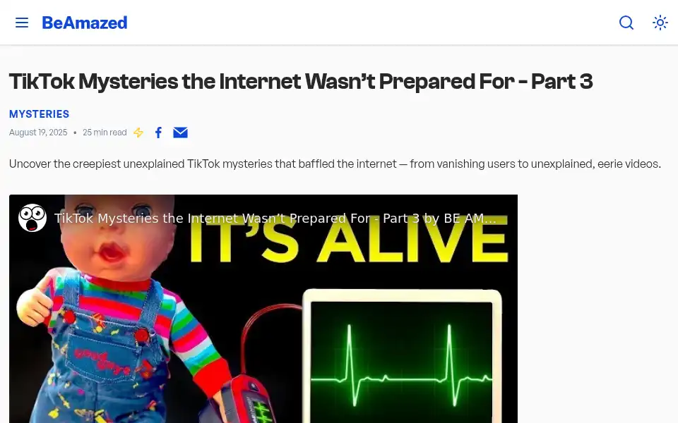 Screenshot of beamazed.com