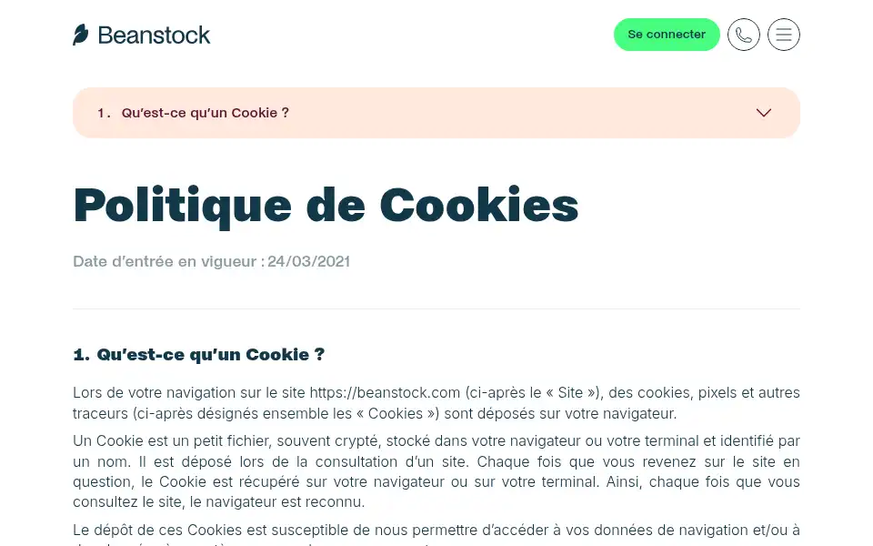Screenshot of beanstock.com