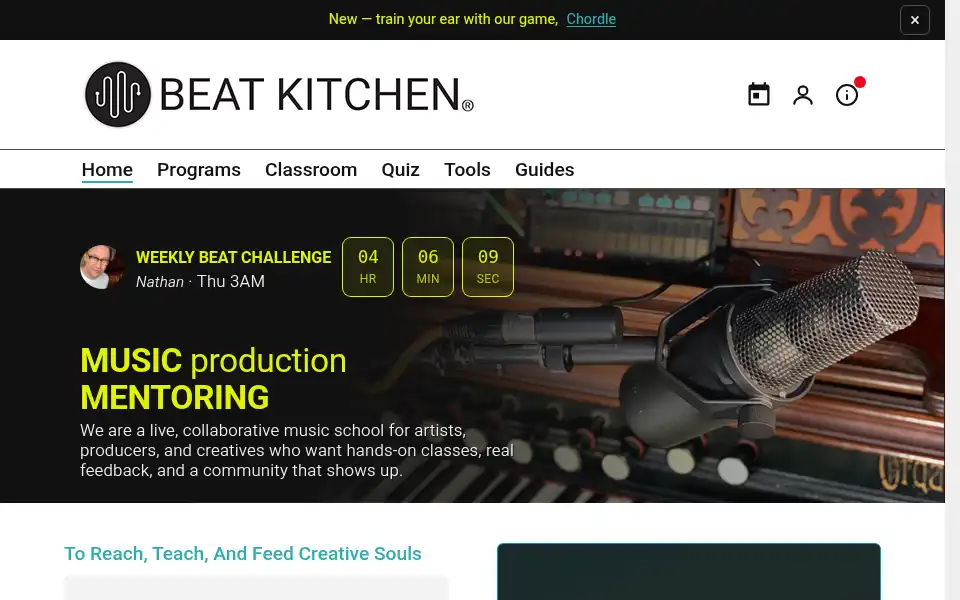 Screenshot of beatkitchen.io