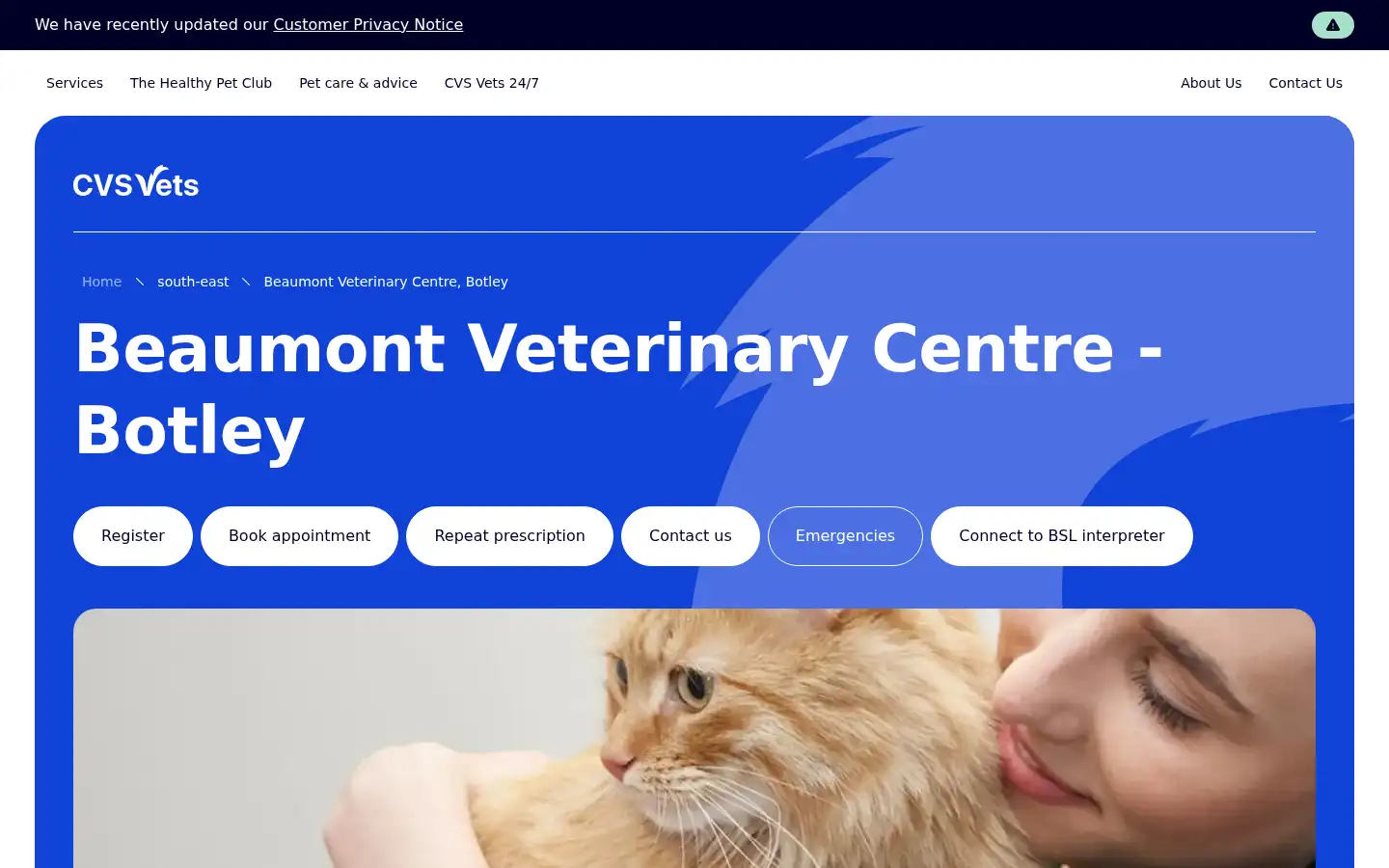 Screenshot of beaumontvet.co.uk