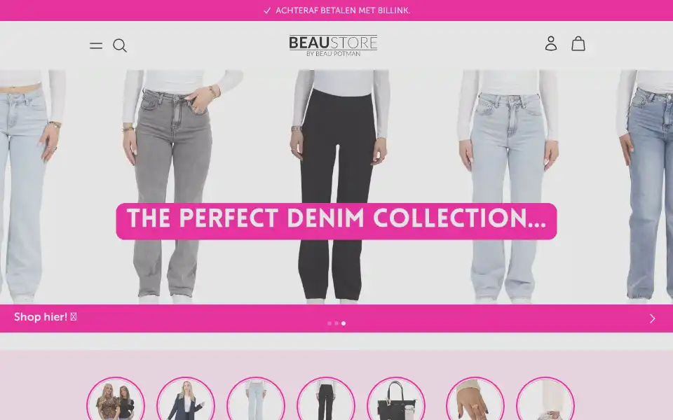 Screenshot of beaustore.nl
