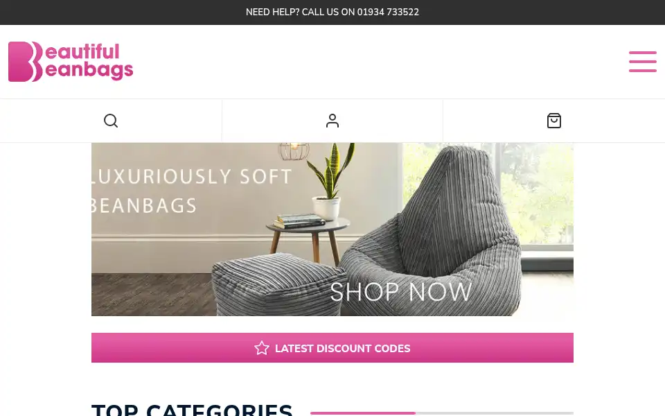 Screenshot of beautifulbeanbags.co.uk