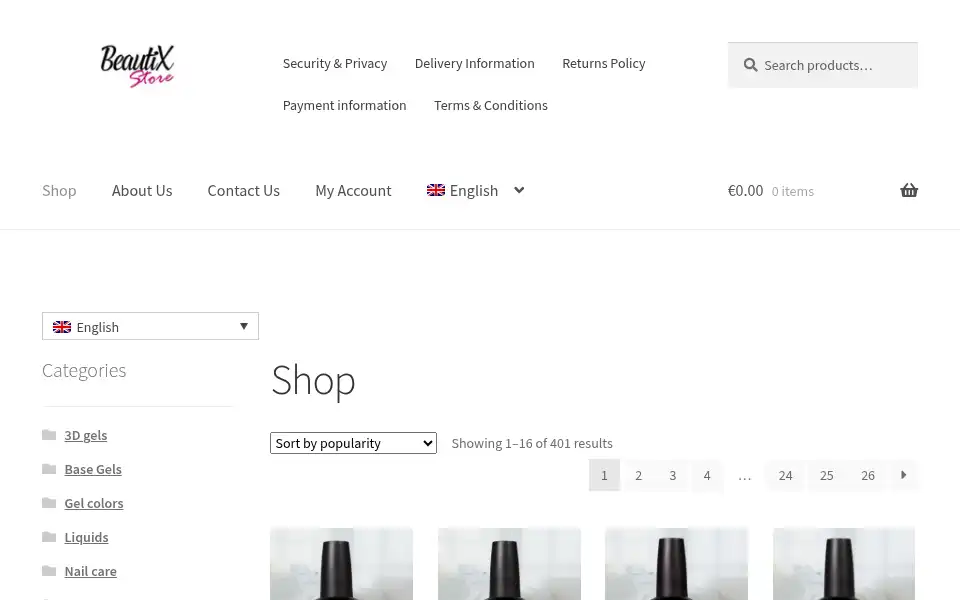 Screenshot of beautixstore.com