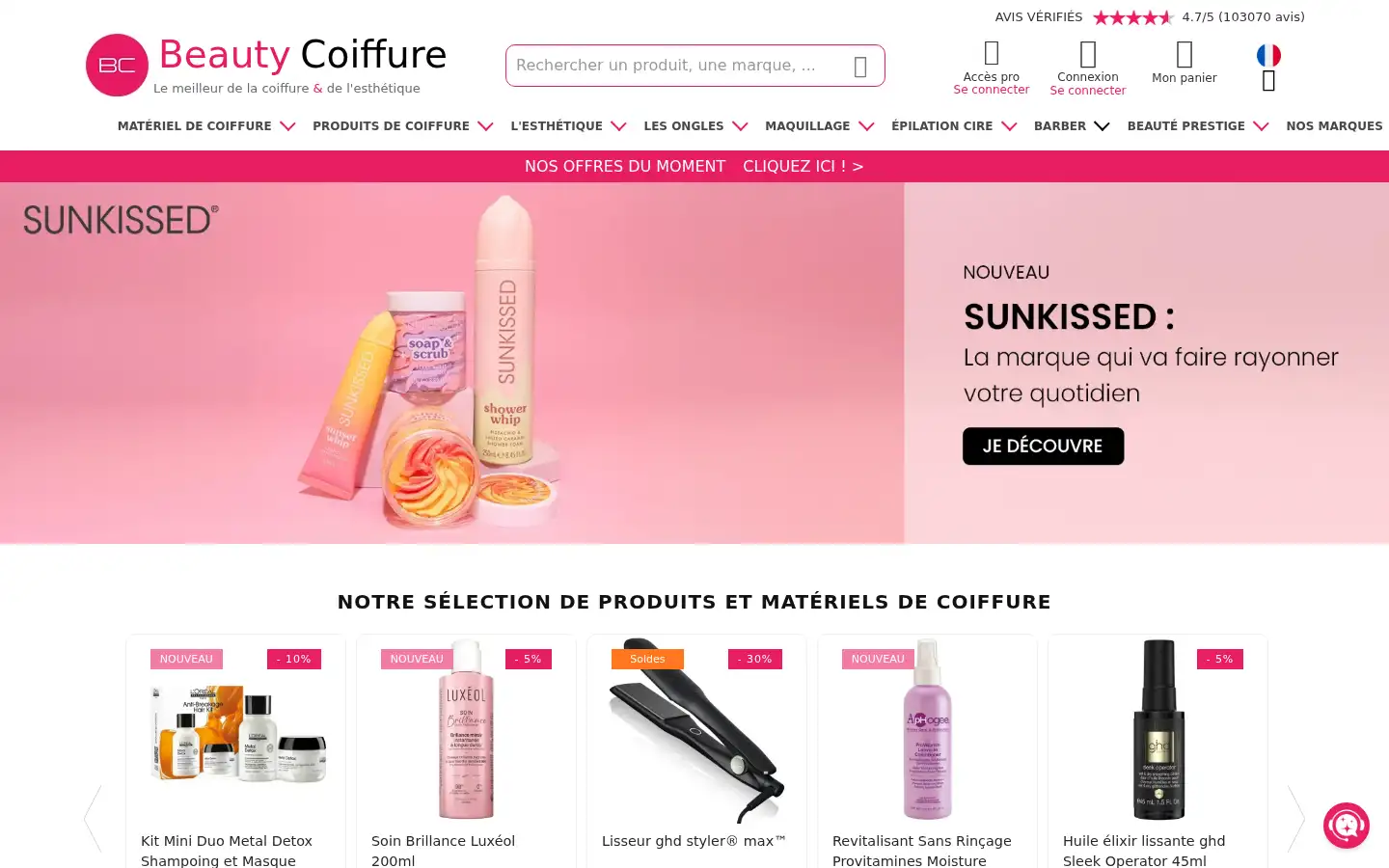Screenshot of beautycoiffure.com