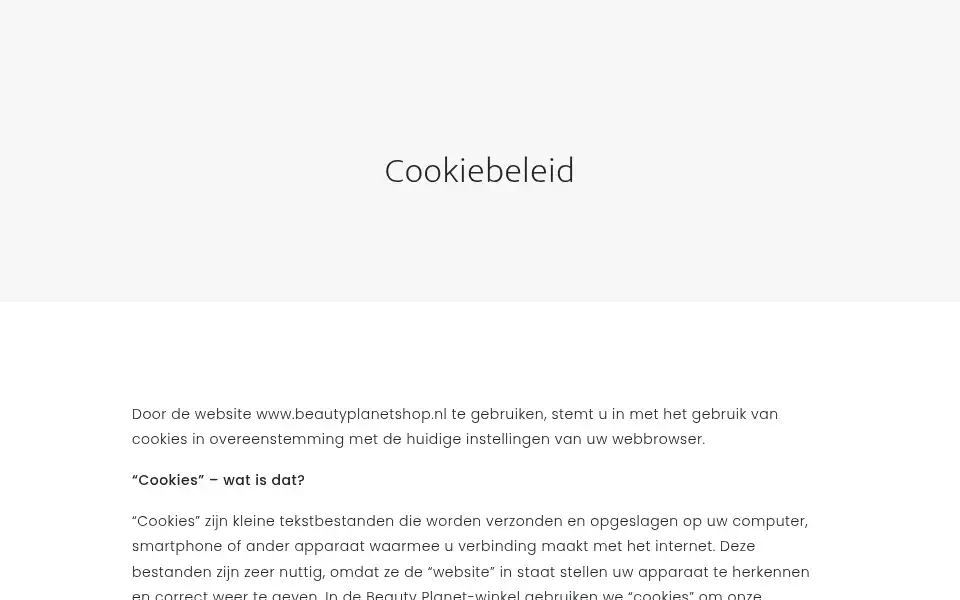 Screenshot of beautyplanetshop.nl