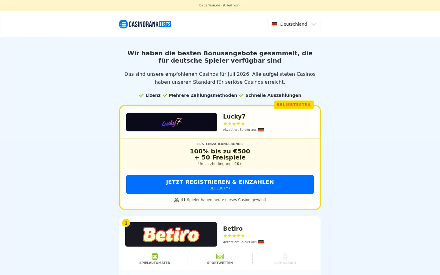 Screenshot of bebefleur.de