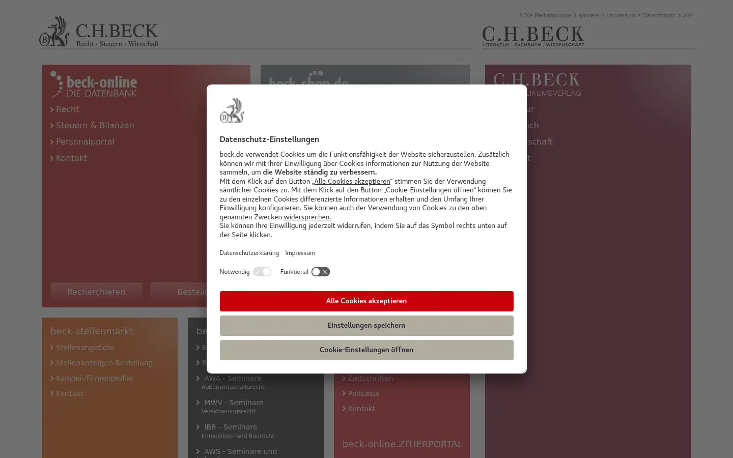 Screenshot of beck.de