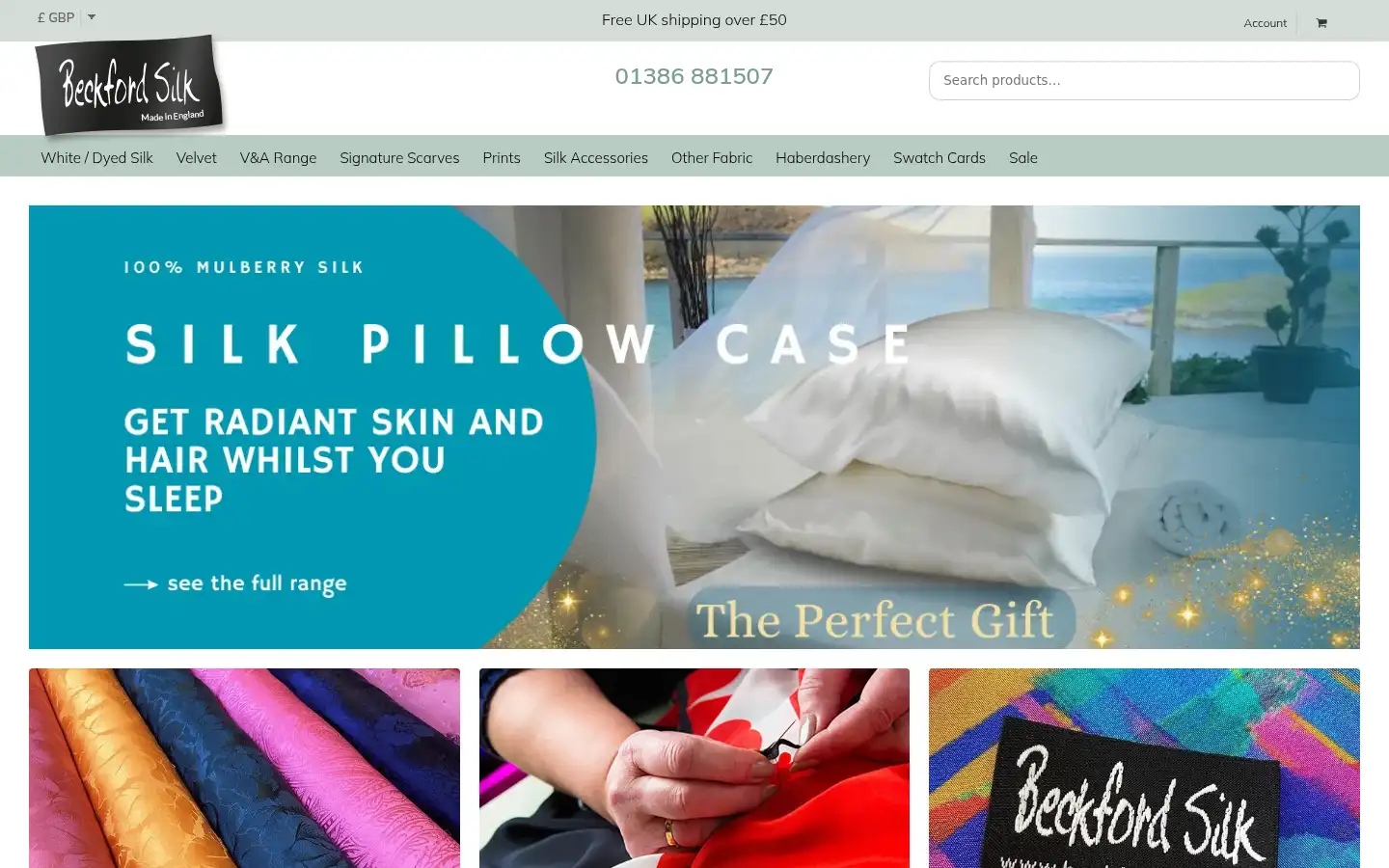 Screenshot of beckfordsilk.co.uk