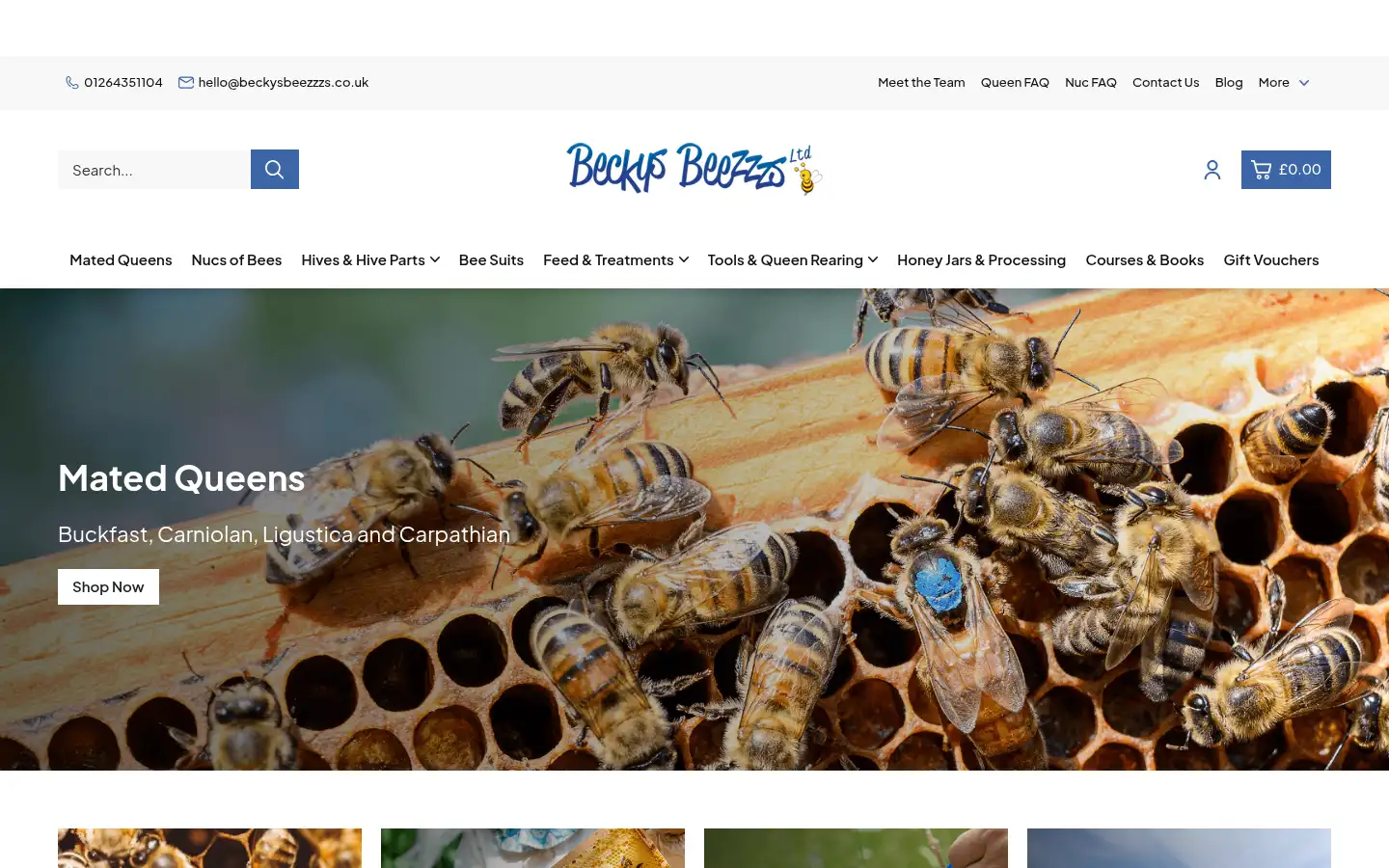 Screenshot of beckysbeesonlineshop.co.uk