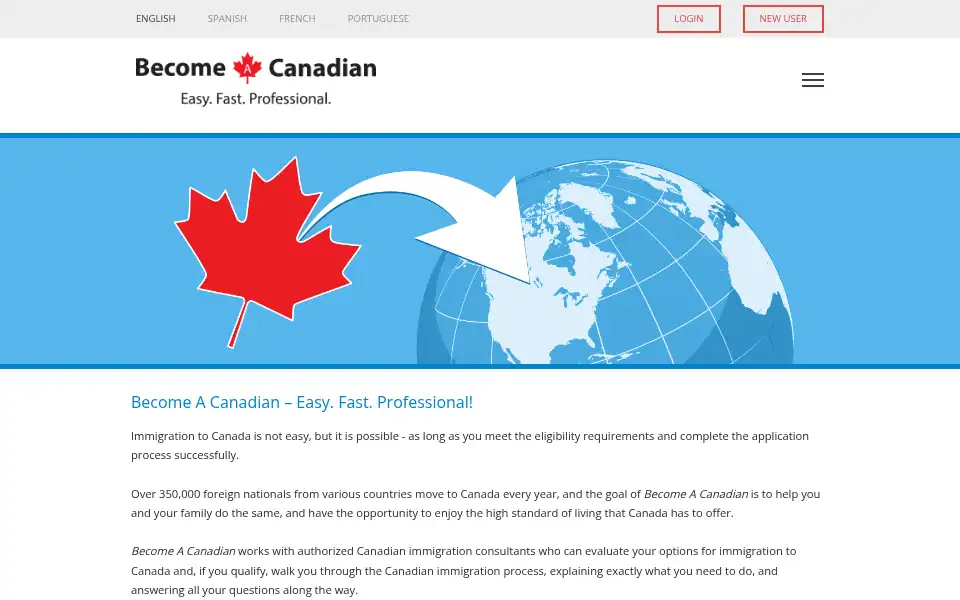 Screenshot of becomeacanadian.org