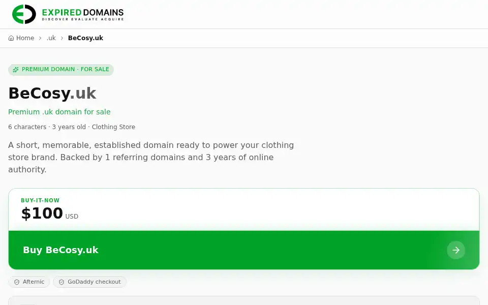 Screenshot of becosy.uk