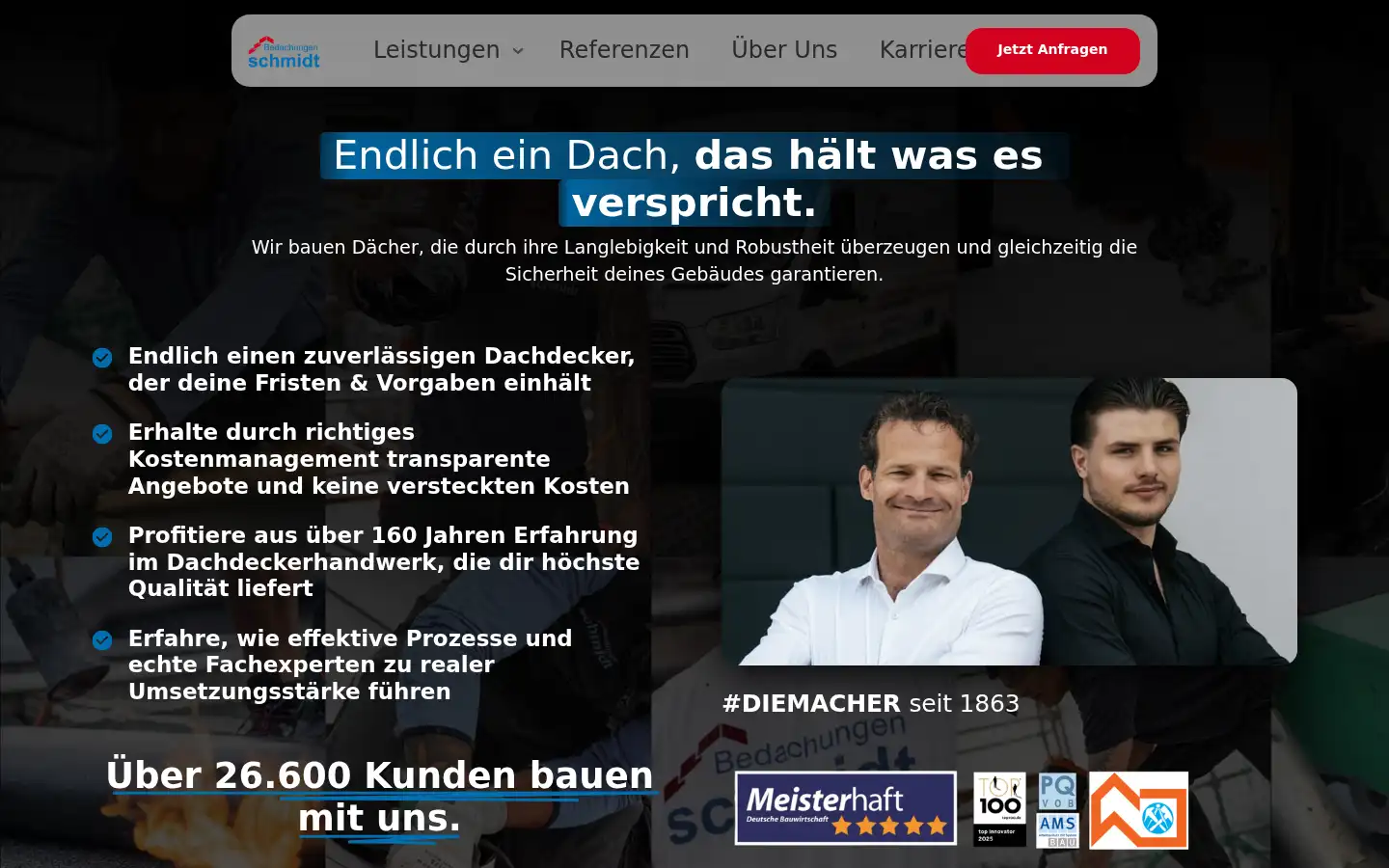 Screenshot of bedachungen-schmidt.com