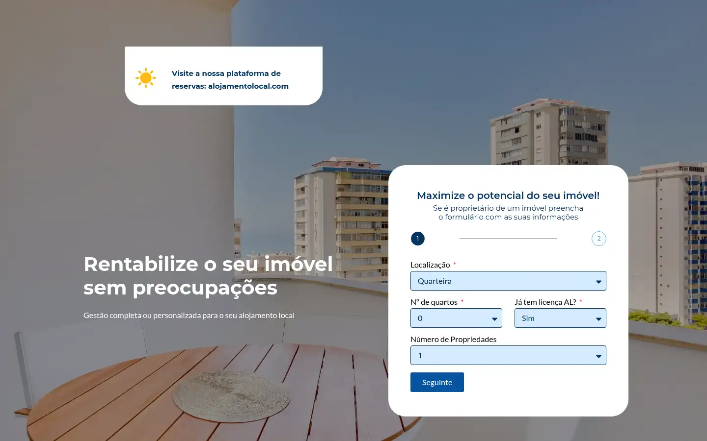 Screenshot of bedandsun.com