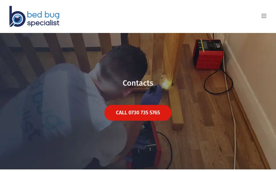 Screenshot of bedbugspecialist.co.uk