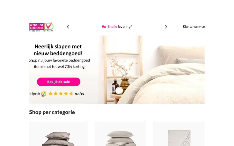 Screenshot of beddengoeddeals.nl
