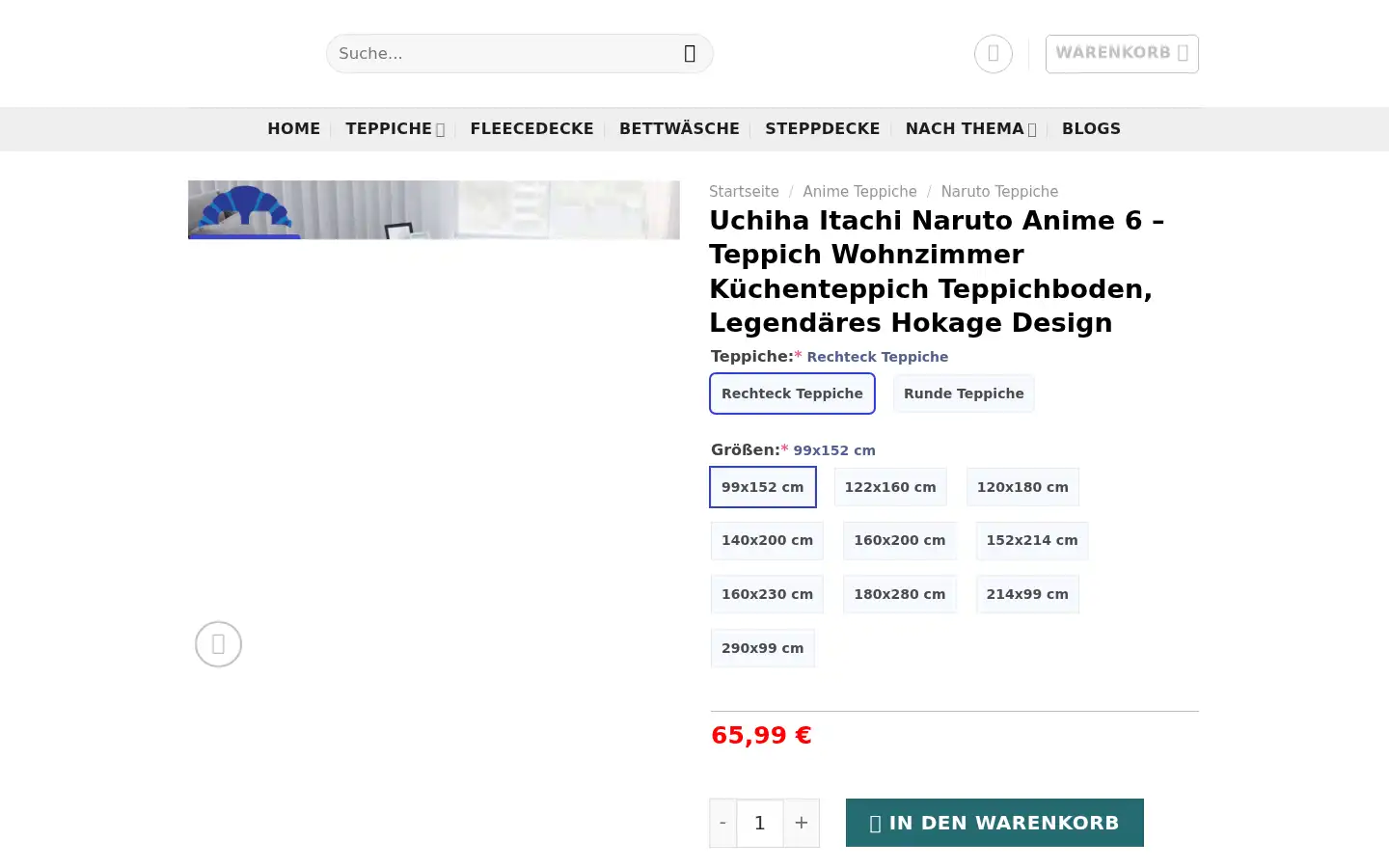 Screenshot of beddingde.com