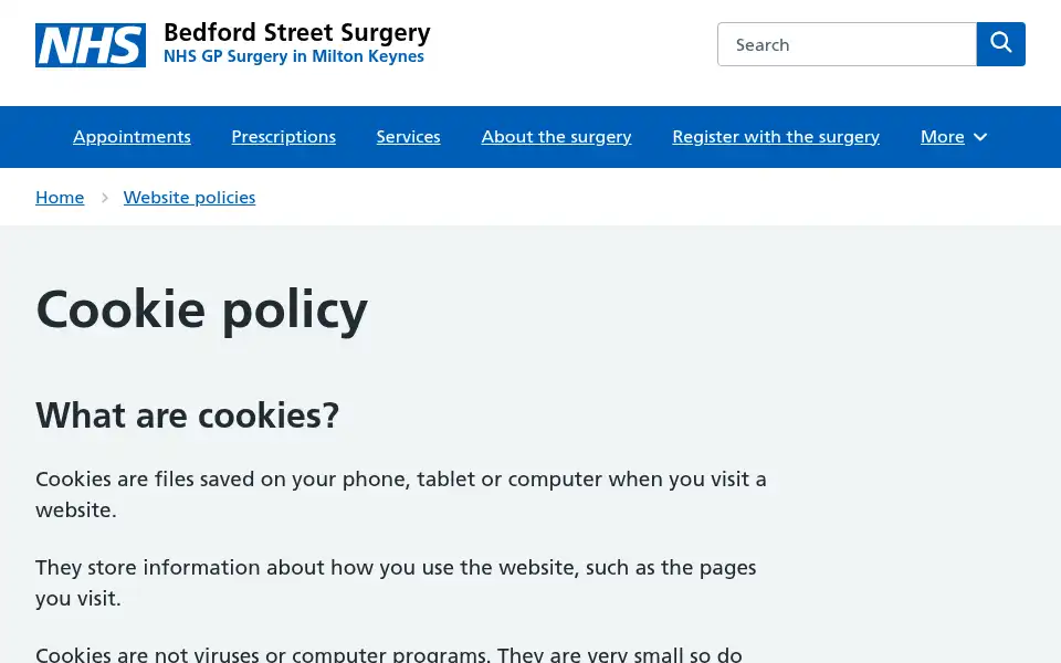 Screenshot of bedfordstreetsurgery.co.uk
