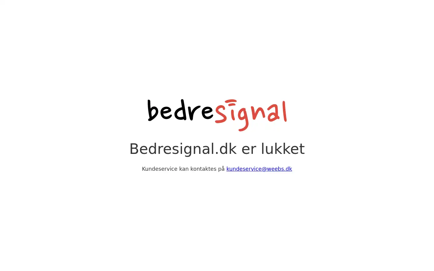 Screenshot of bedresignal.dk