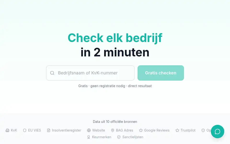 Screenshot of bedrijfscheck.com