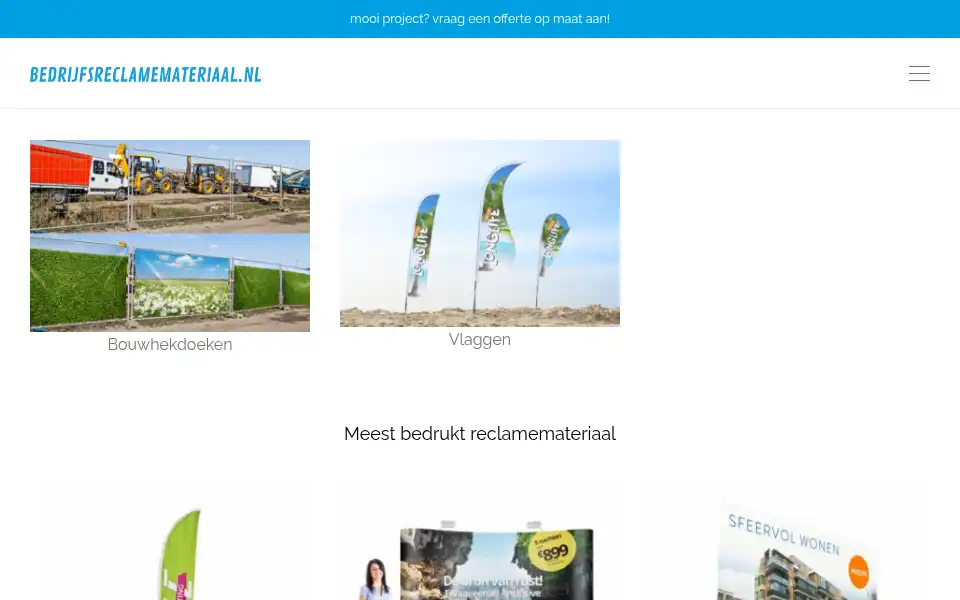 Screenshot of bedrijfsreclamemateriaal.nl