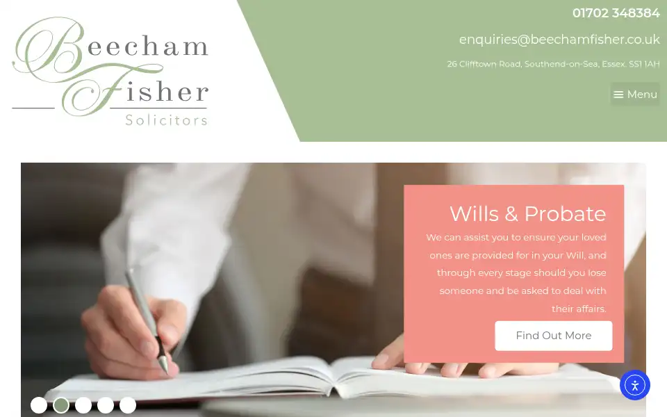 Screenshot of beechamfisher.co.uk