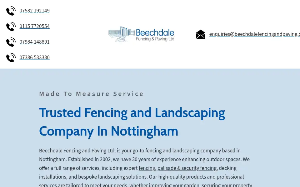Screenshot of beechdalefencing.co.uk