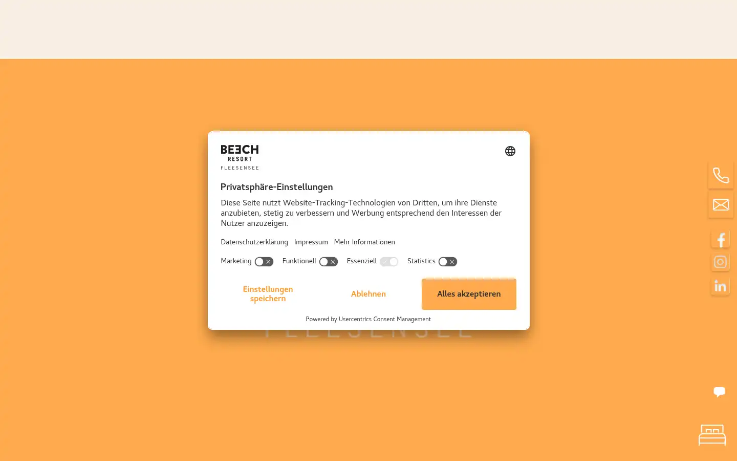 Screenshot of beechresort-fleesensee.com