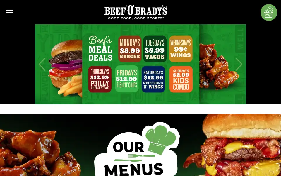 Screenshot of beefobradys.com