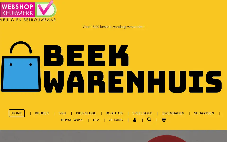 Screenshot of beekwarenhuis.nl