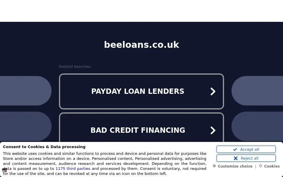 Screenshot of beeloans.co.uk
