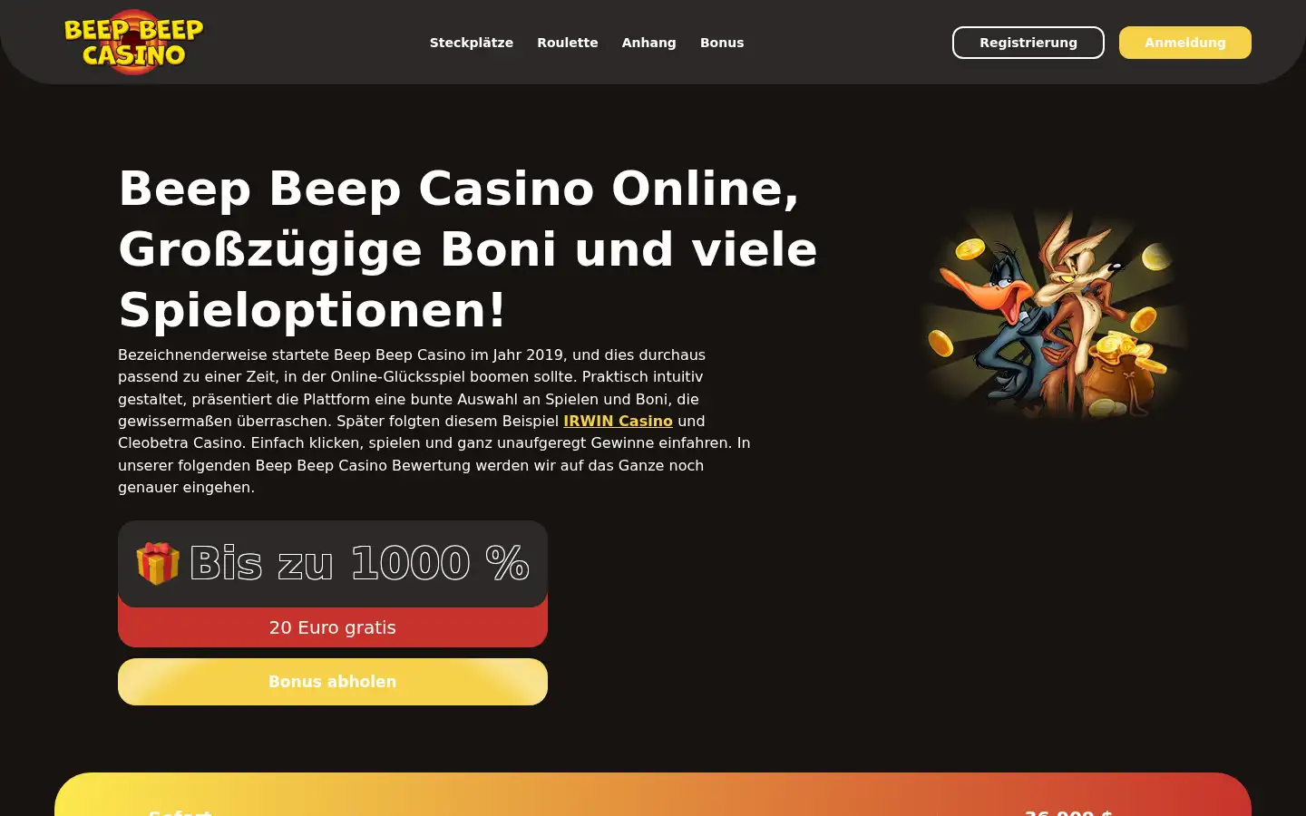 Screenshot of beepbeepcasino.de.com
