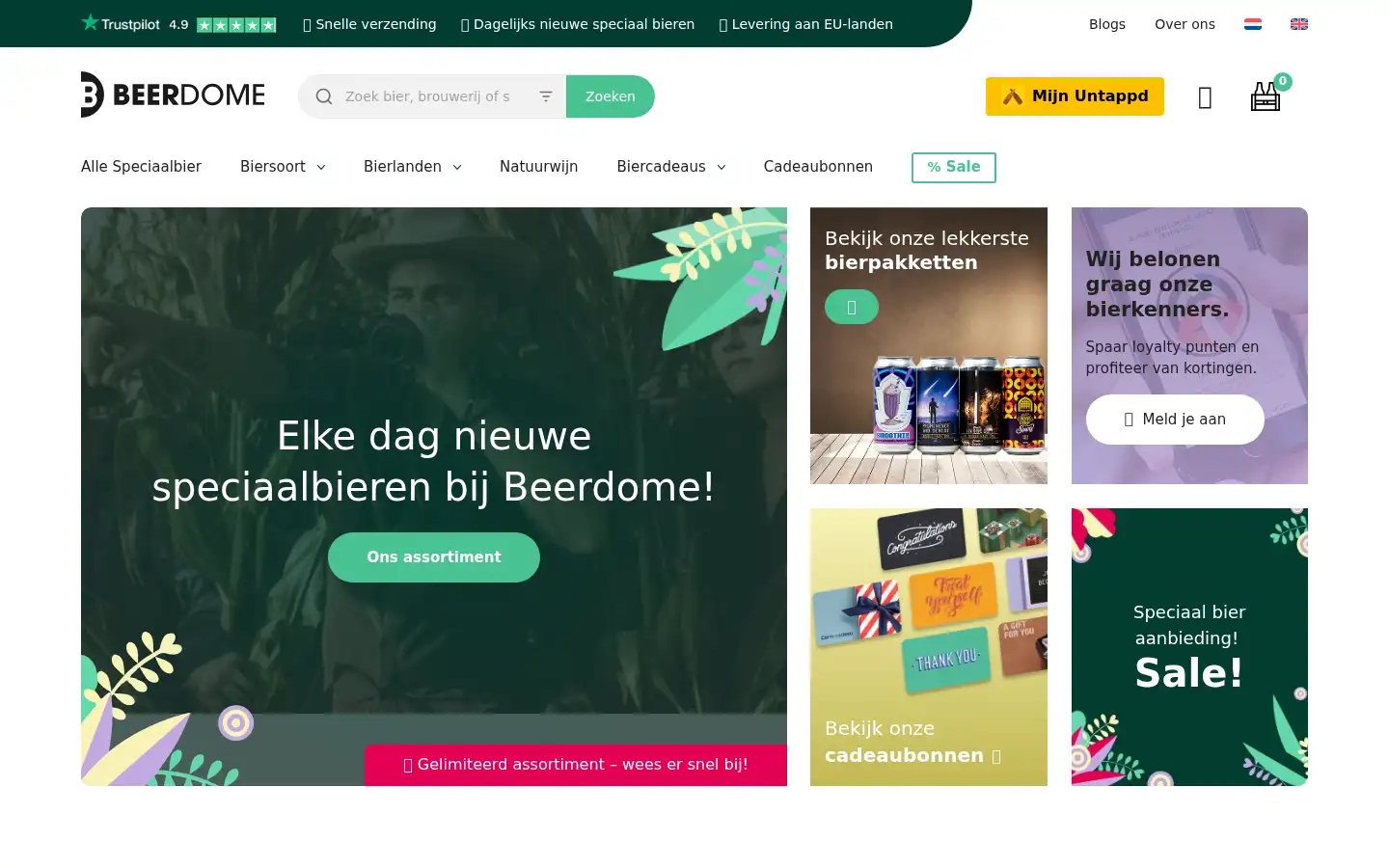 Screenshot of beerdome.nl