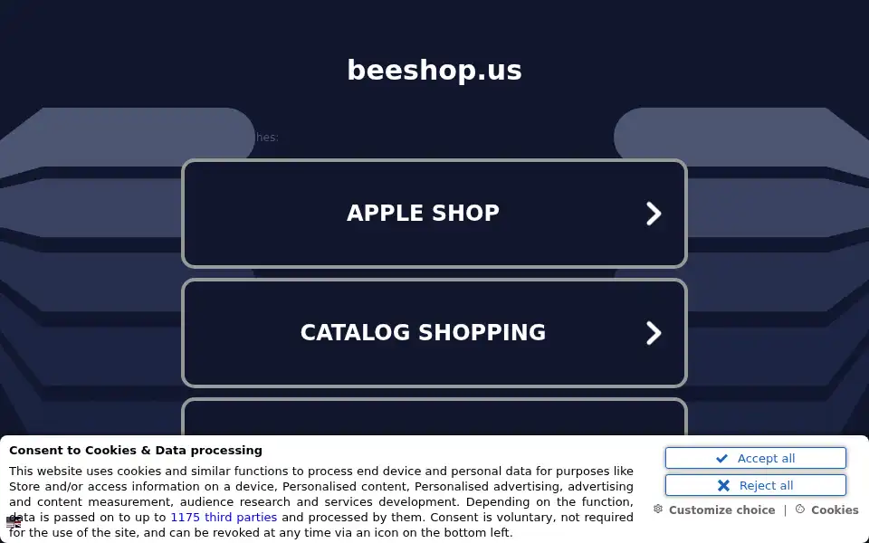 Screenshot of beeshop.us