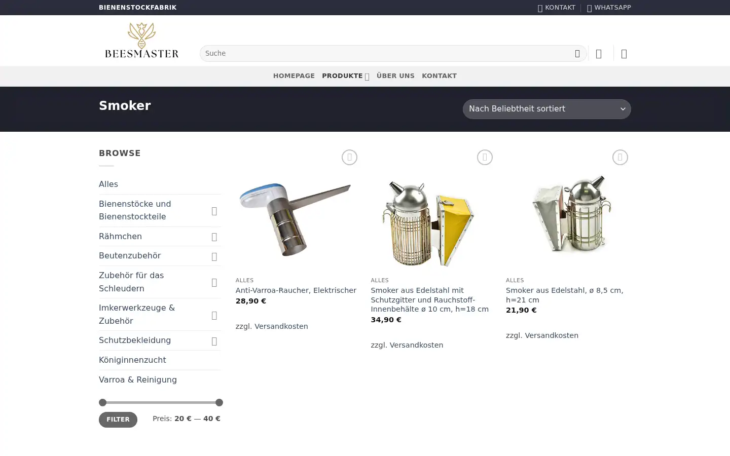Screenshot of beesmaster.de