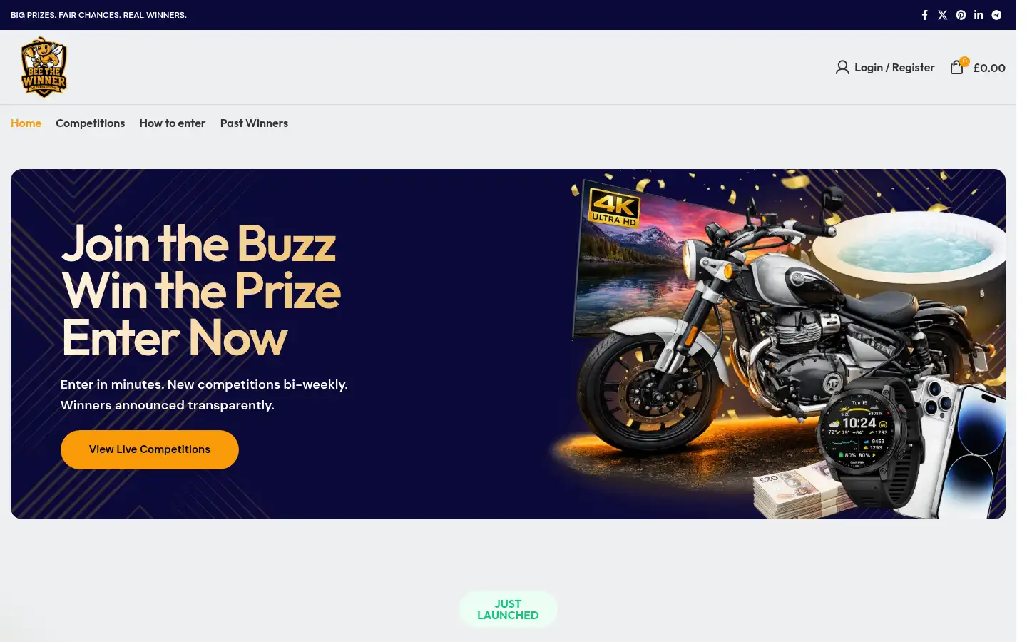 Screenshot of beethewinner.co.uk