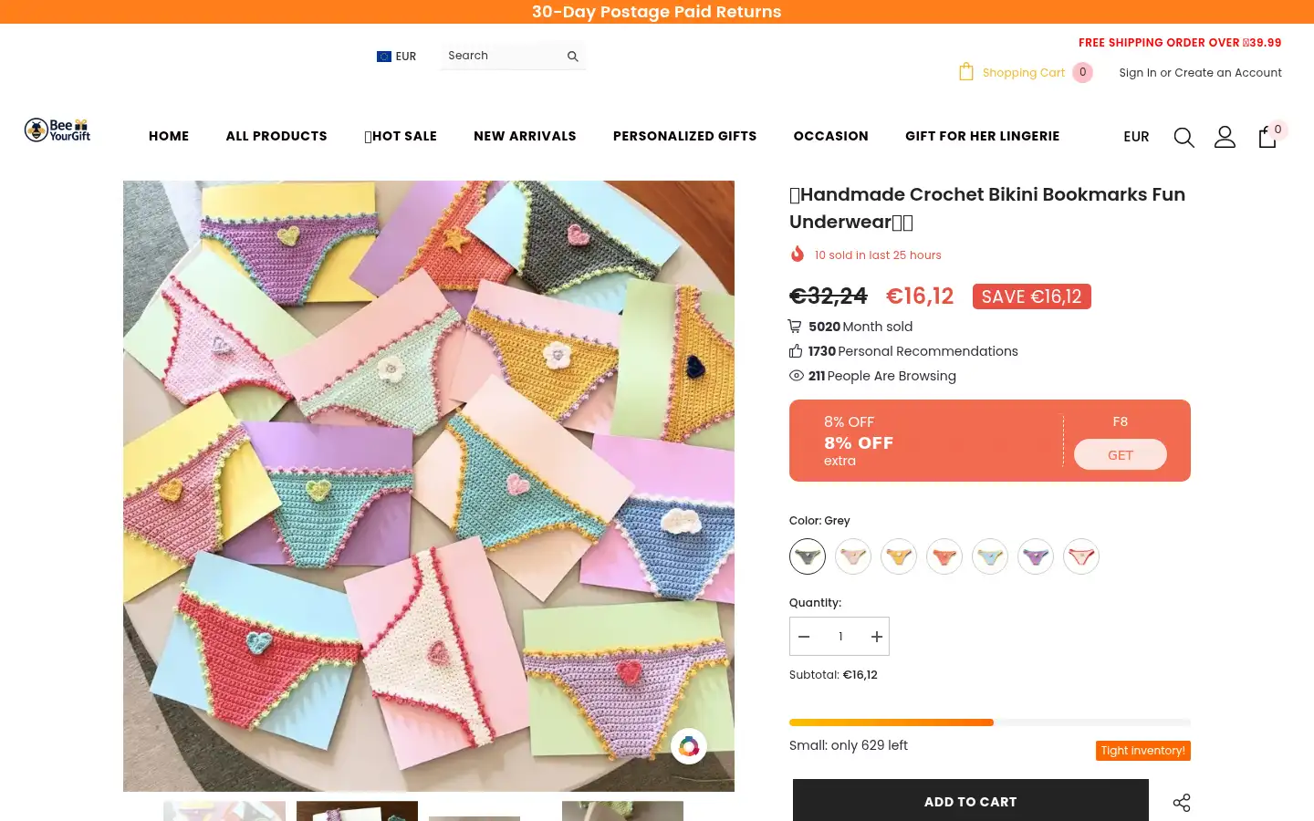 Screenshot of beeyourgift.com