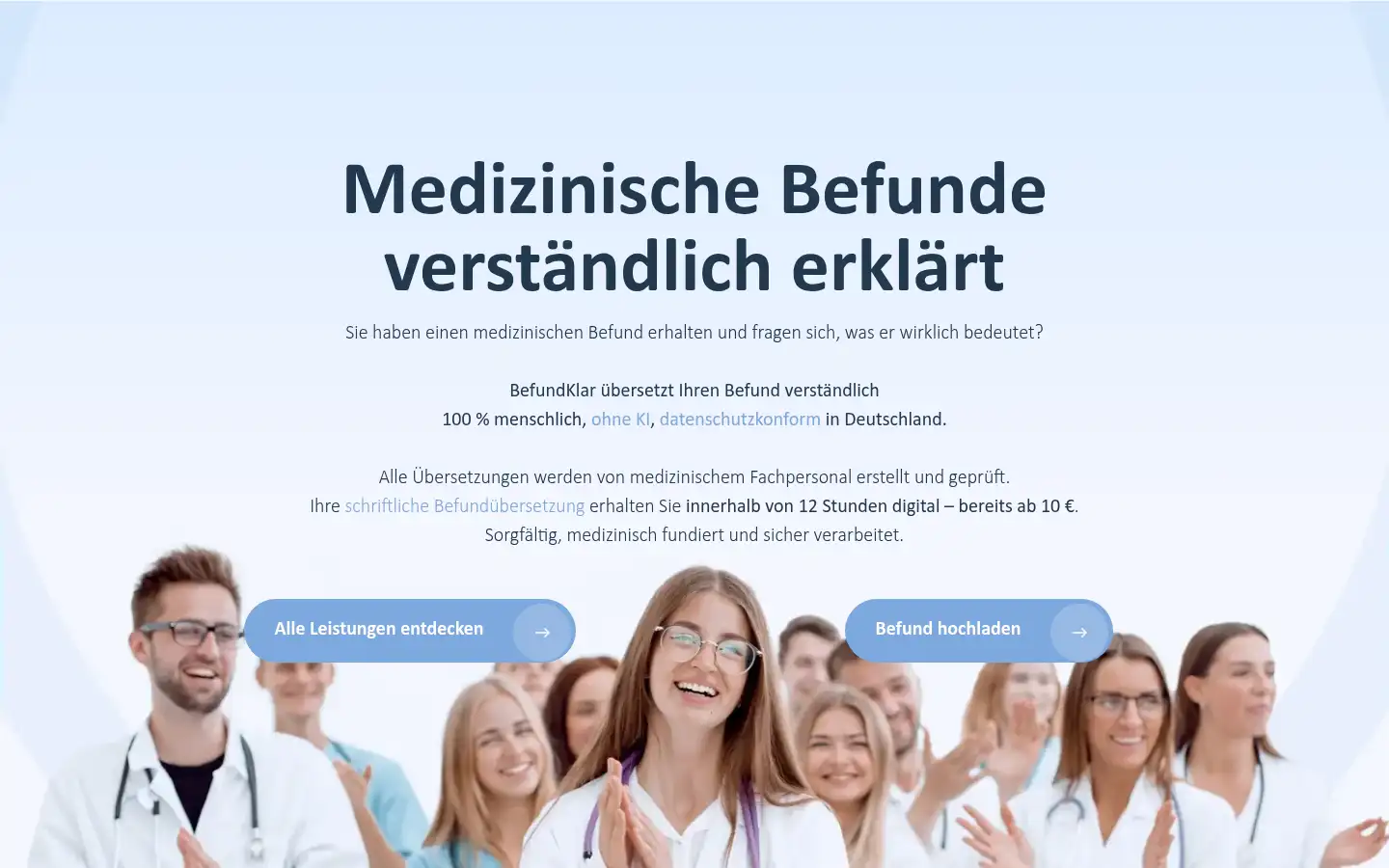 Screenshot of befundklar.de
