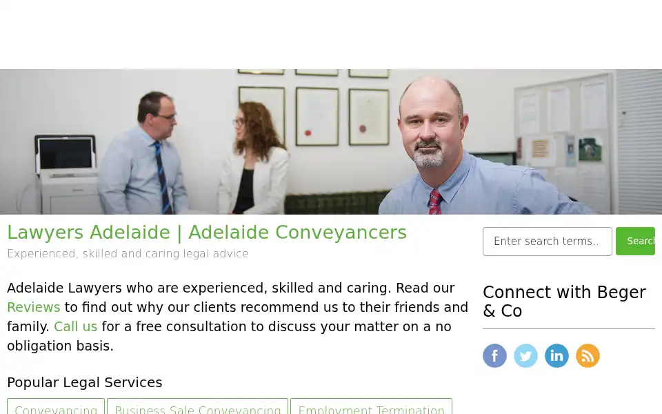 Screenshot of beger.com.au