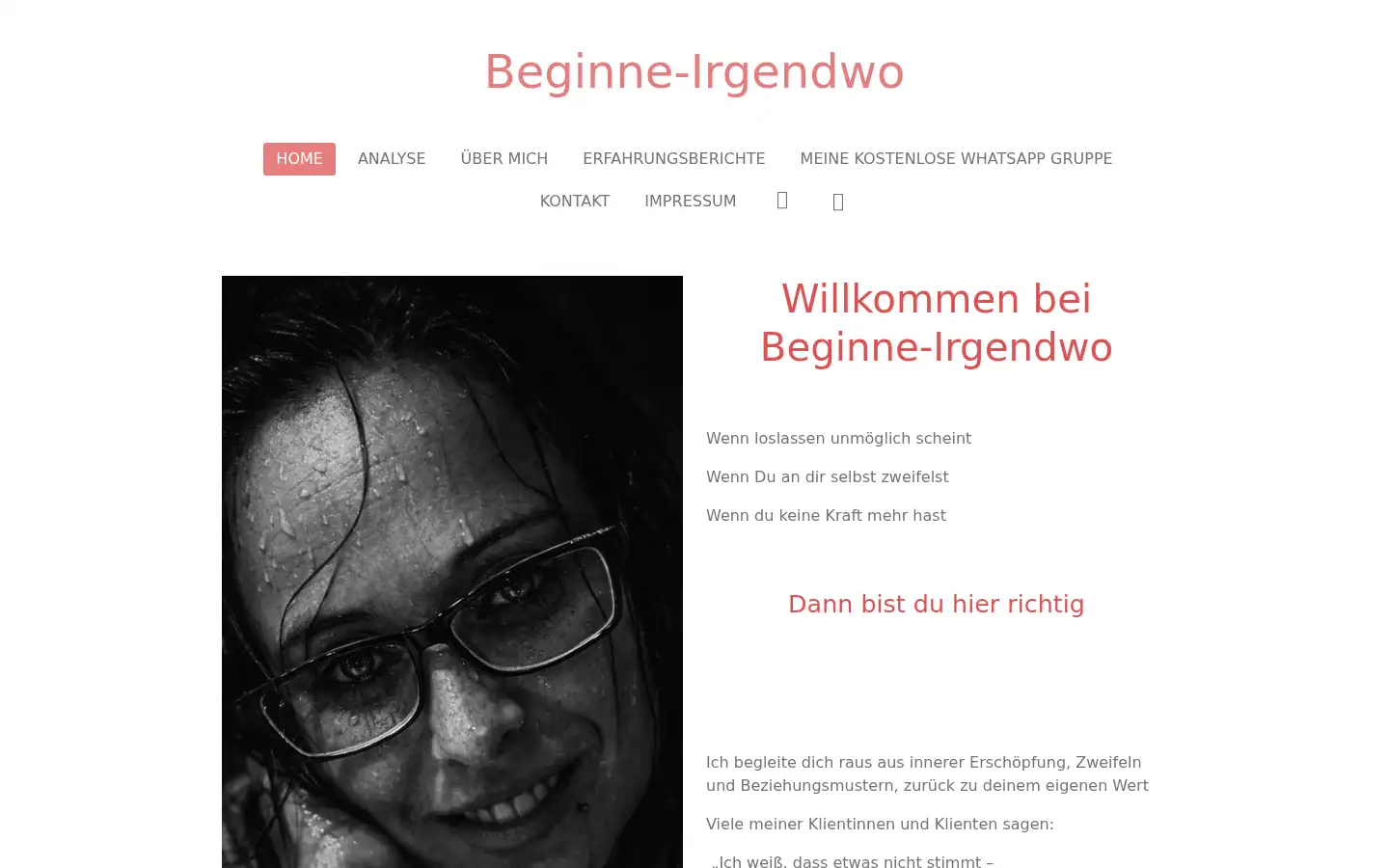Screenshot of beginne-irgendwo.com